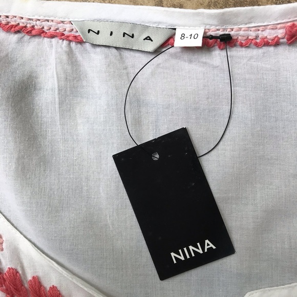 Nina Lightweight Cotton Shirt w/Pink Embroidery - Picture 4 of 6